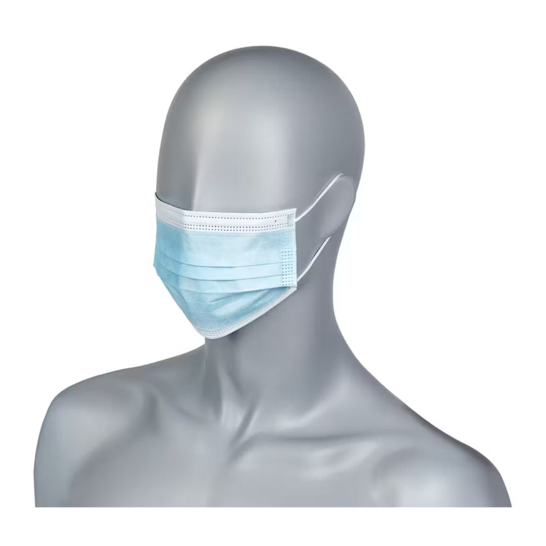 Máscara Cirúrgica Polipropileno Azul com Elástico Tipo II para proteção hospitalar em Caixa de 50 Unidades