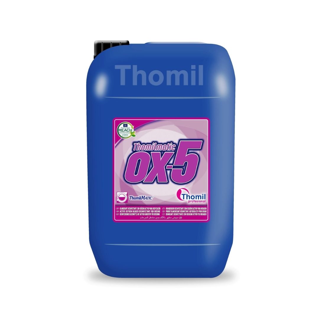 Thomilmatic OX-5 – Branqueador Líquido com Oxigénio Ativo para Lavandaria Profissional