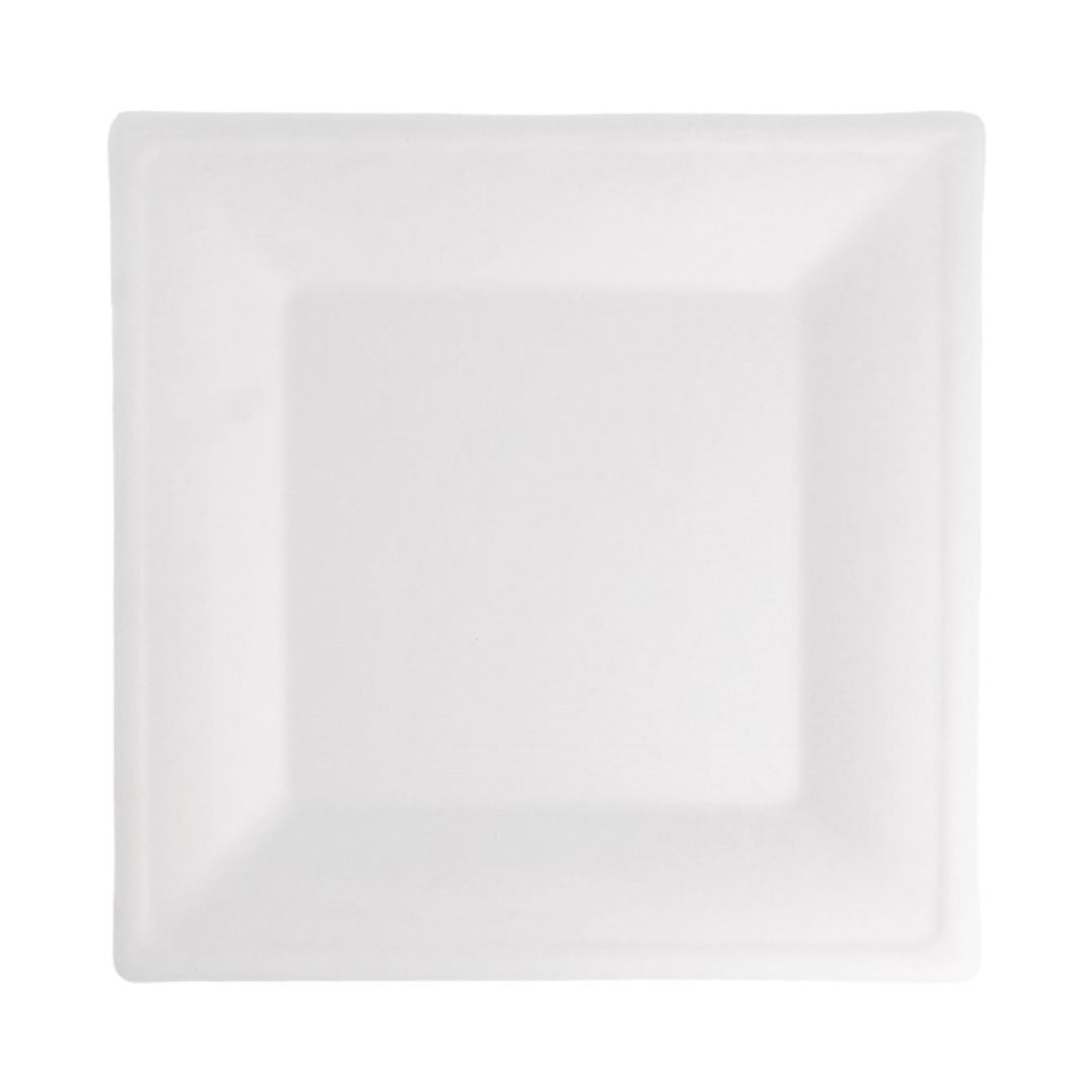 Garcia de Pou Prato Quadrado em Bagaço Branco 26,2 cm Compostável