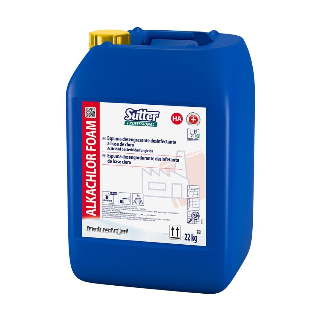 Sutter Alkachlor Foam HA - Espuma desengordurante desinfetante clorada para indústria alimentar