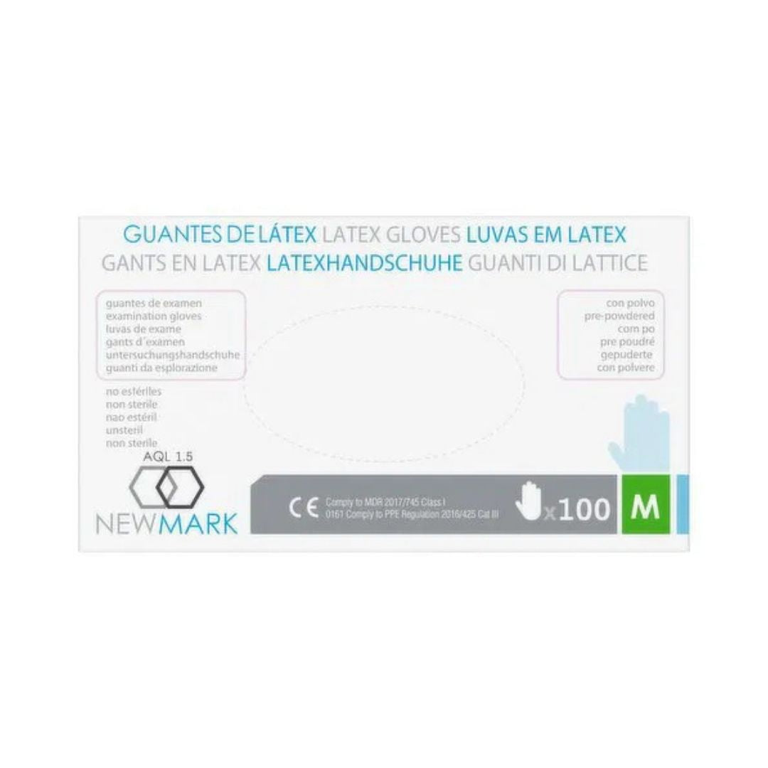 New Mark Luva de Látex com Pó em Caixa de 100 Unidades