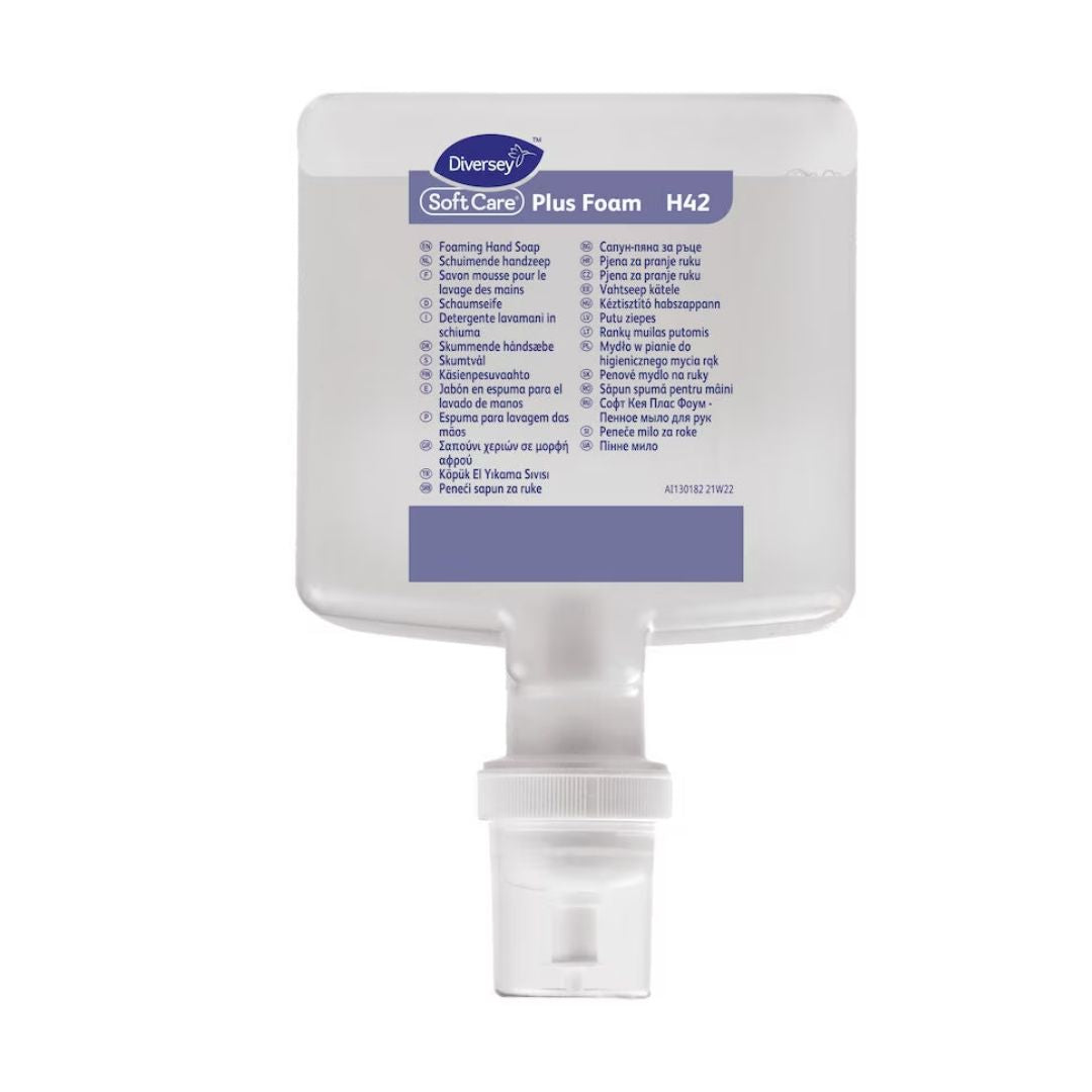 Diversey Soft Care Plus Foam H42 IC - Sabonete antibacteriano em espuma para lavagem frequente das mãos