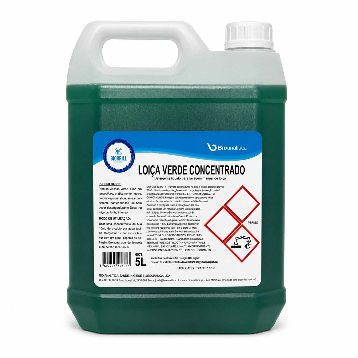 BioBrill Loiça Verde Concentrado – Detergente para Lavagem Manual de Loiça 5L