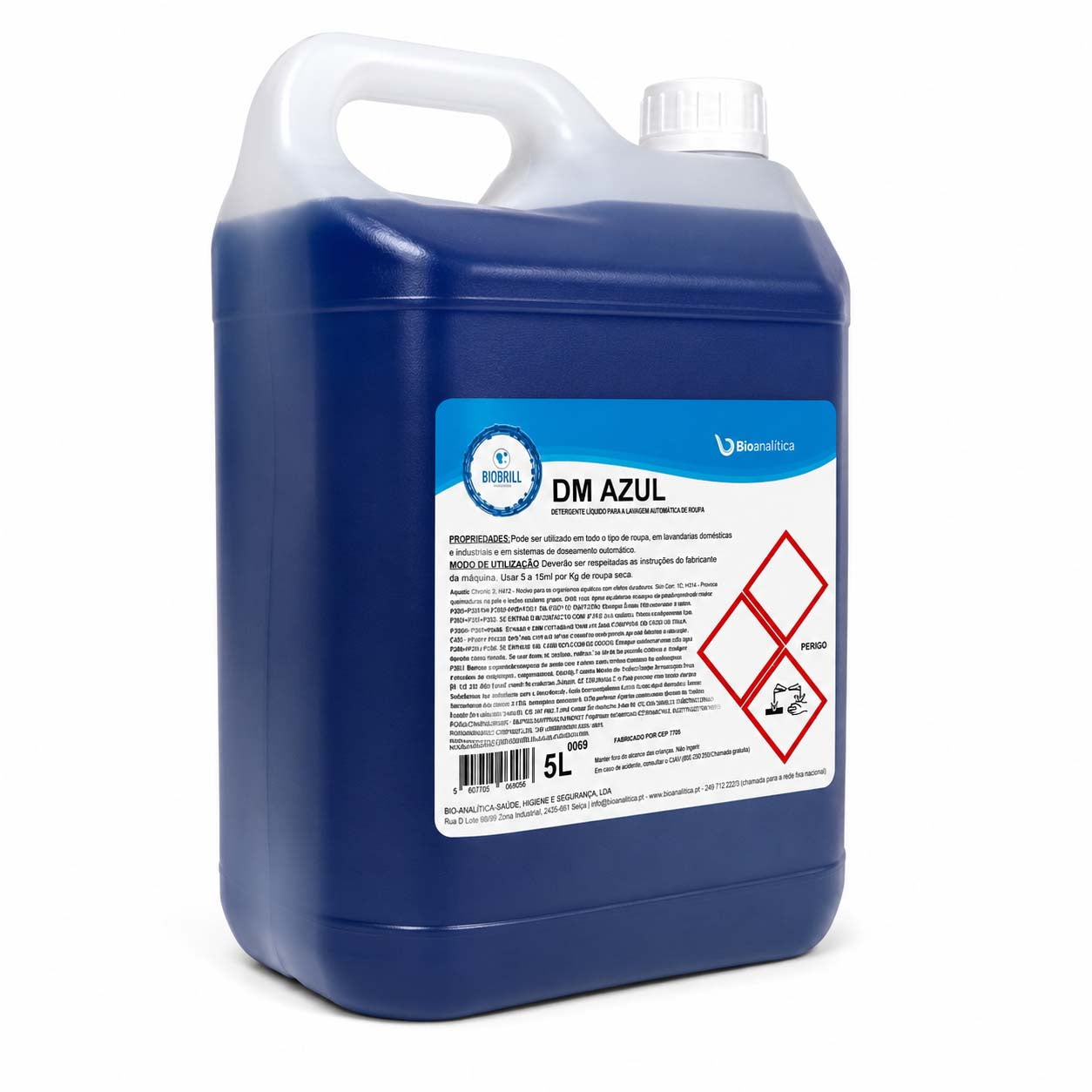 BioBrill DM Azul – Detergente Líquido para Lavagem Automática de Roupa 5L