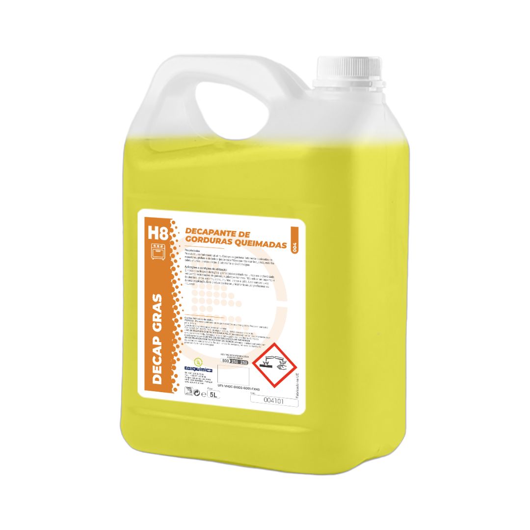 Egiquímica H8 Decap-Gras - Decapante de Gorduras Queimadas para Cozinhas Profissionais