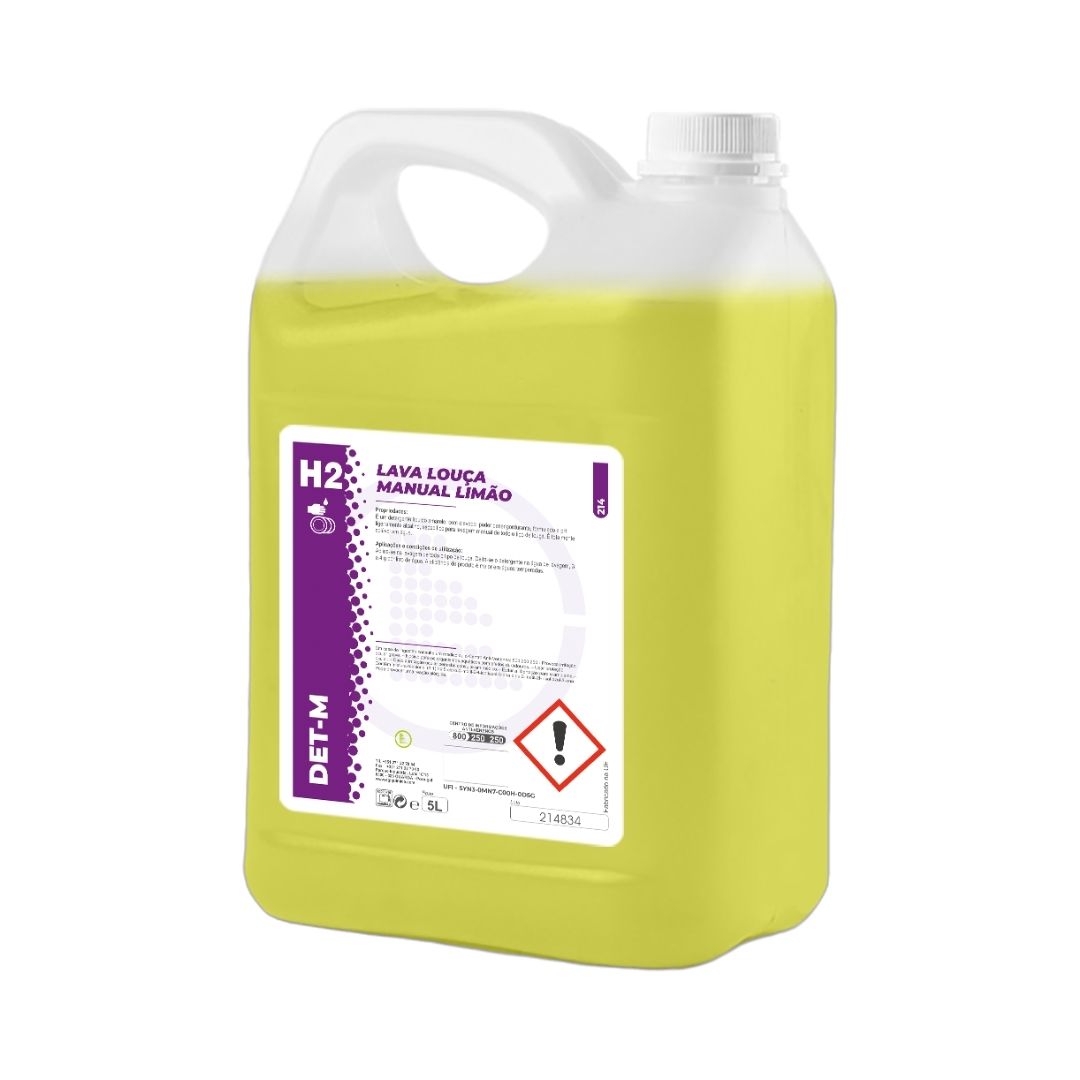 Egiquímica H2 Det-M – Detergente lava louça manual limão para uso profissional