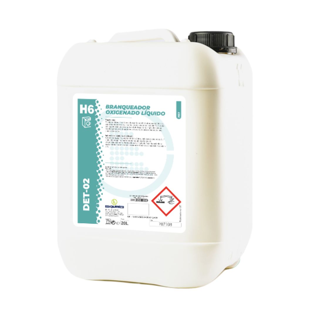 Egiquímica H6 DET-O2 – Branqueador Oxigenado Líquido para Lavandarias Profissionais