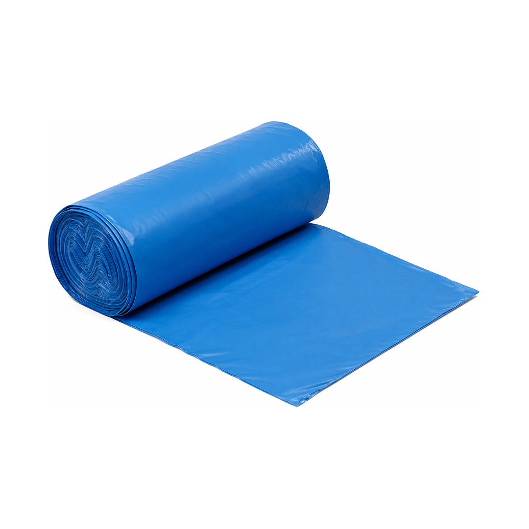 Saco de Lixo em Rolo 130L Azul com 10 Sacos para Resíduos