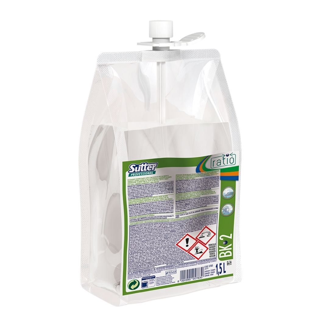 Sutter BK 2 detergente desinfetante ultraconcentrado para pavimentos e superfícies com sistema Ratio