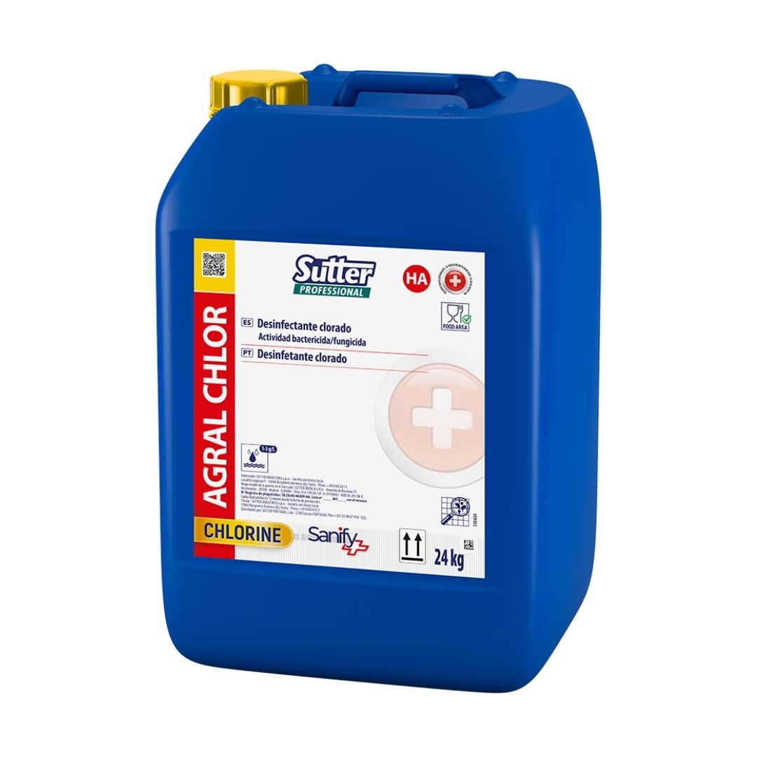 Sutter Agral Chlor - Desinfetante clorado para indústria agro alimentar e superfícies