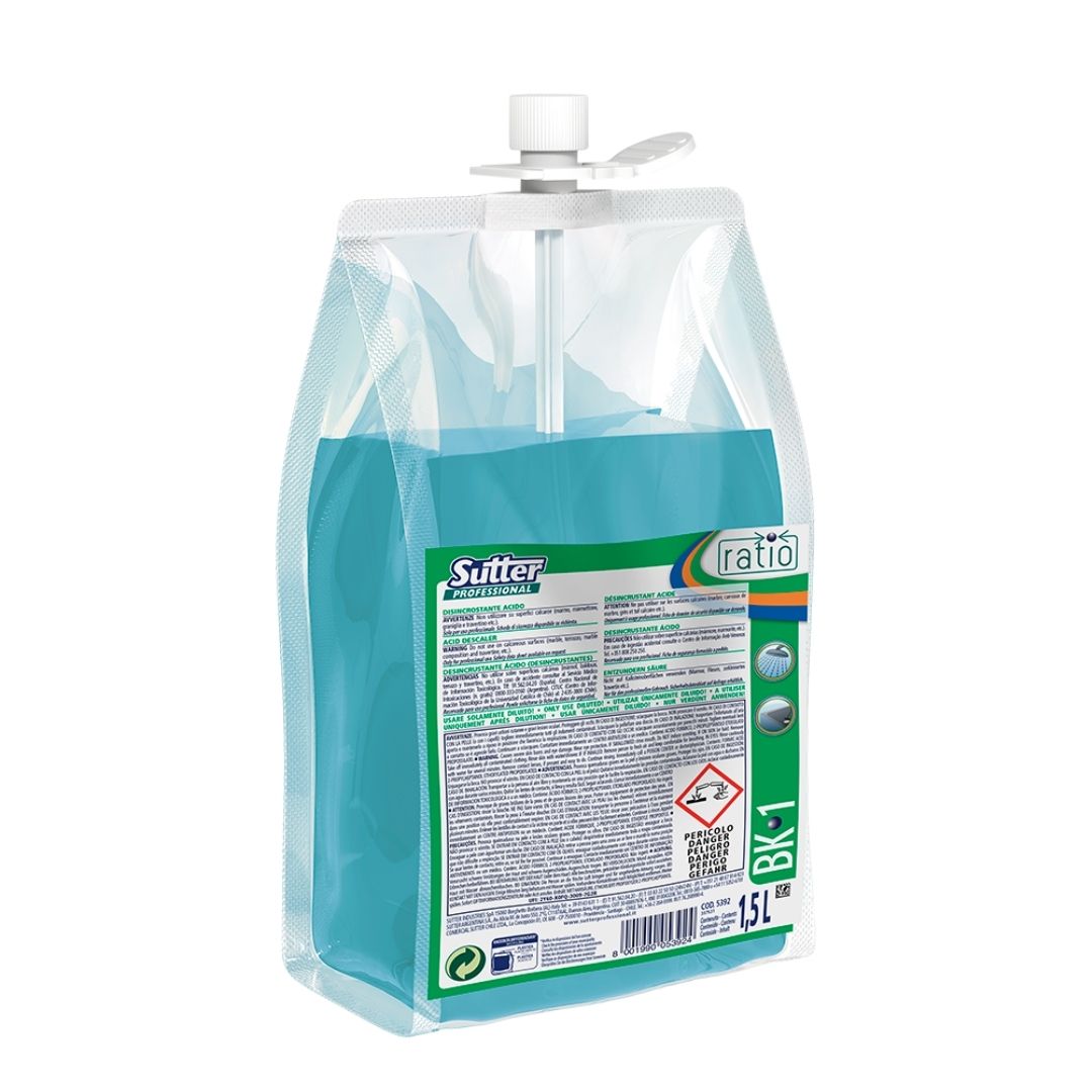 Sutter BK-1 - Detergente higienizante desincrustante ácido RATIO para calcário