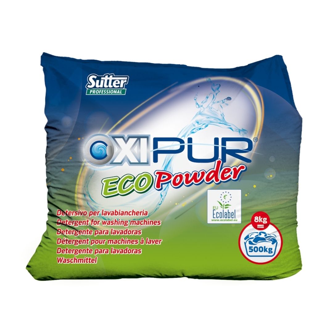 Sutter Oxipur Ecopowder detergente em pó enzimático para máquinas de lavar roupa com alto rendimento