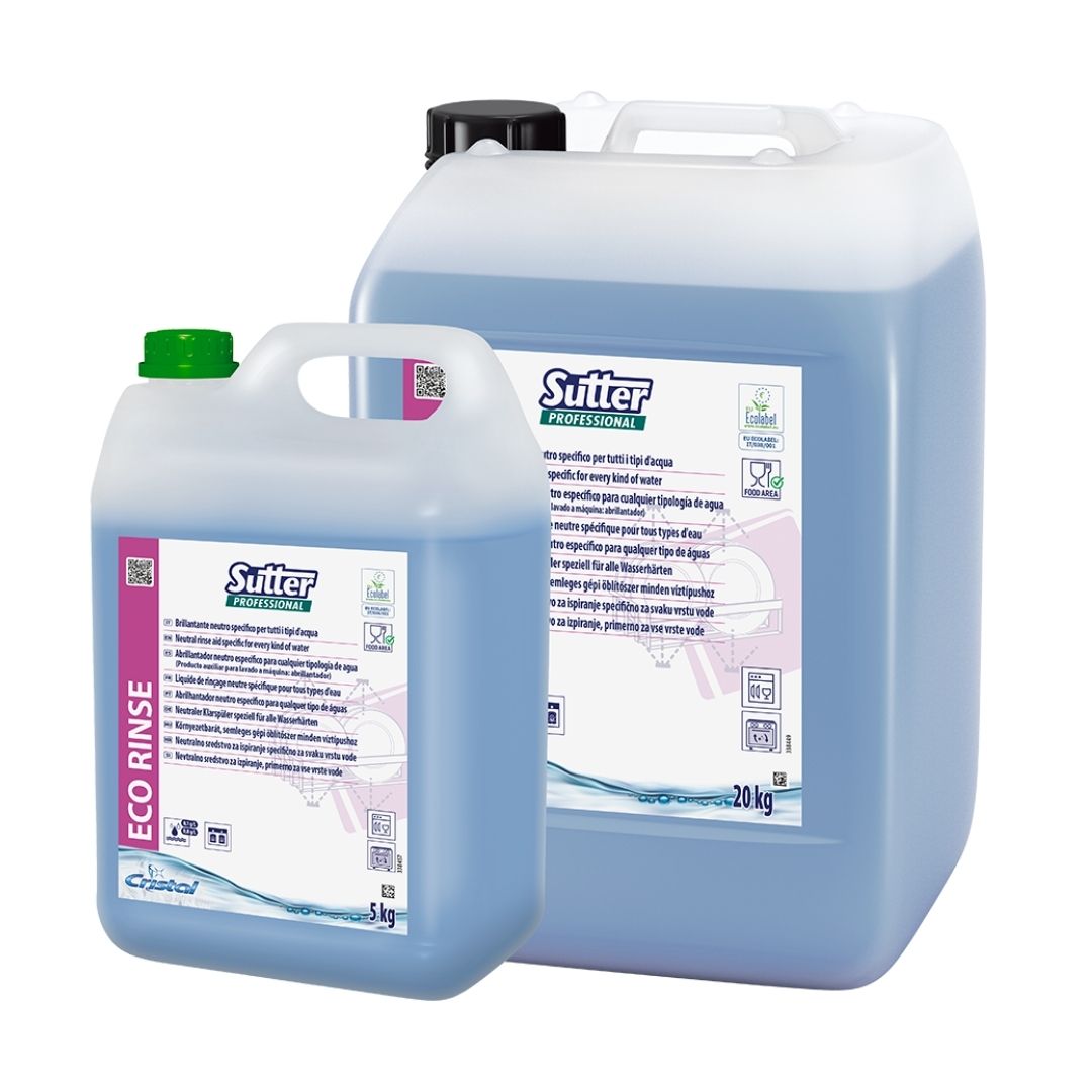 Sutter Eco Rinse abrilhantador neutro ecológico para máquinas de lavar loiça e fornos com auto limpeza