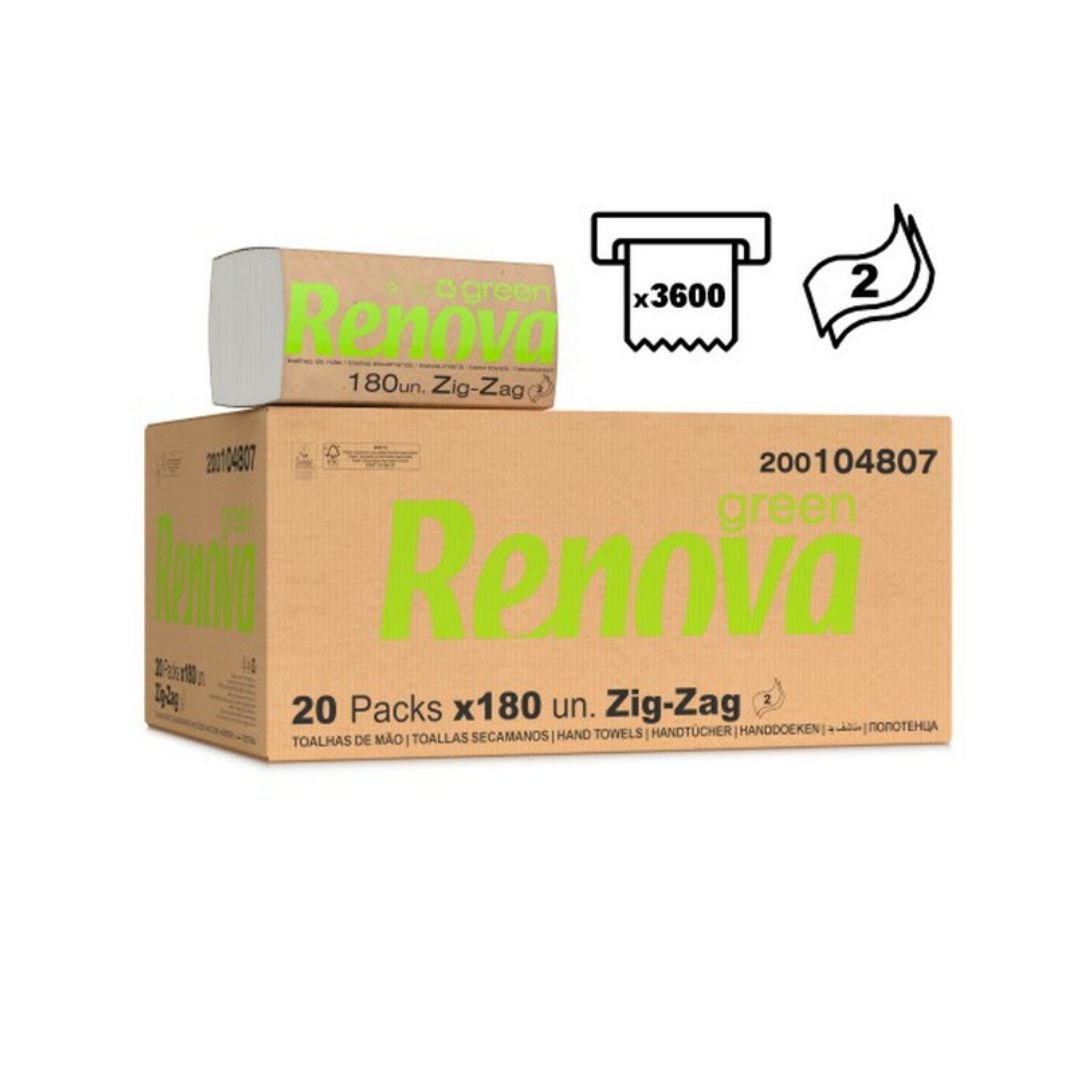 Renovagreen Toalha de Mão Zig-Zag 2 Folhas