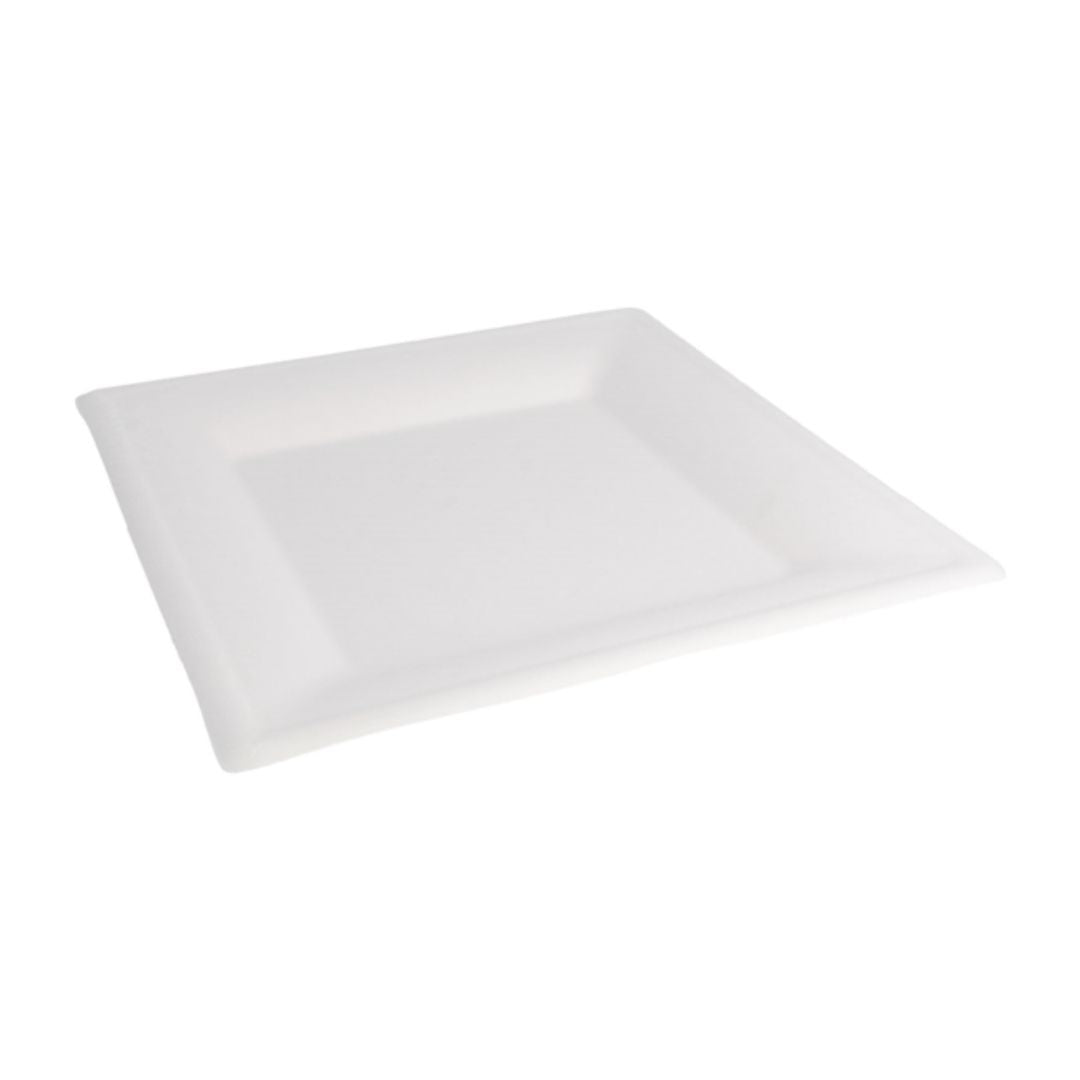 Garcia de Pou Prato Quadrado em Bagaço Branco 26,2 cm Compostável
