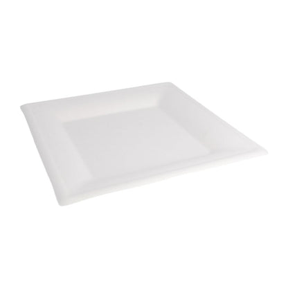 Garcia de Pou Prato Quadrado em Bagaço Branco 26,2 cm Compostável