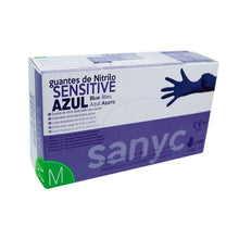 Sanyc Luva de Nitrilo Azul Sem Pó Sensitive em Caixa de 100 Unidades