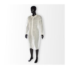 Bata de Visita Polipropileno Branco com punhos elásticos para proteção em ambiente clínico em Embalagens de 10 Unidades