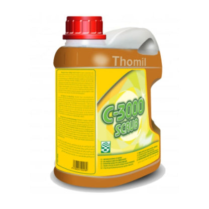 Thomil C-3000 Scrub – Desengordurante alcalino concentrado anti-marca para pavimentos industriais 4L