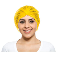 Touca clip em polipropileno amarelo para proteção capilar em Embalagens de 10 Unidades