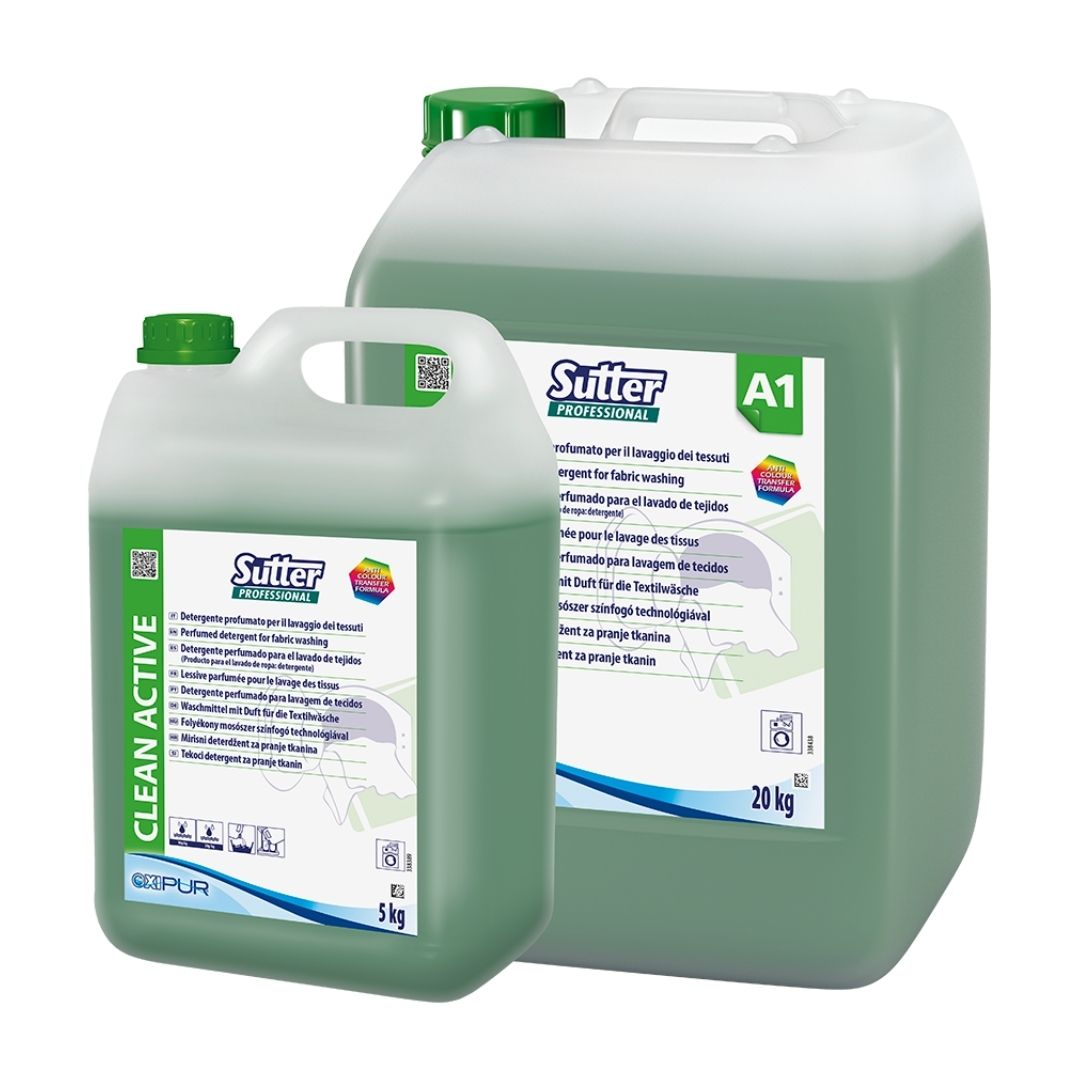 Sutter Clean Active - Detergente perfumado para lavagem manual e automática de tecidos com ação anti transferência de cor