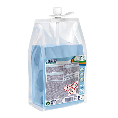 Sutter RB 3 - Detergente higienizante desodorizante ultraconcentrado para superfícies e pavimentos com sistema Ratio 1,5L