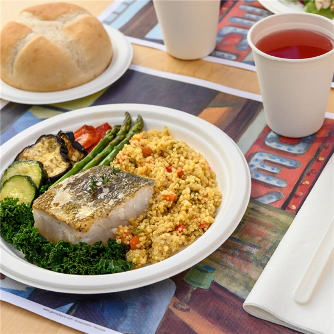 Garcia de Pou Prato Redondo em Bagaço Branco 23 cm Compostável