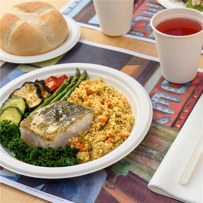 Garcia de Pou Prato Redondo em Bagaço Branco 23 cm Compostável