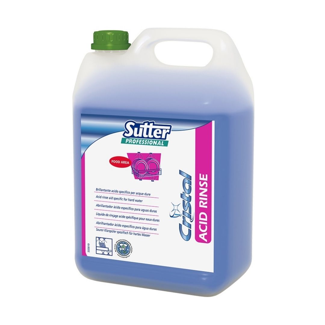 Sutter Acid Rinse . Abrilhantador Ácido para Lavagem Mecânica em Águas Duras com Secagem Rápida