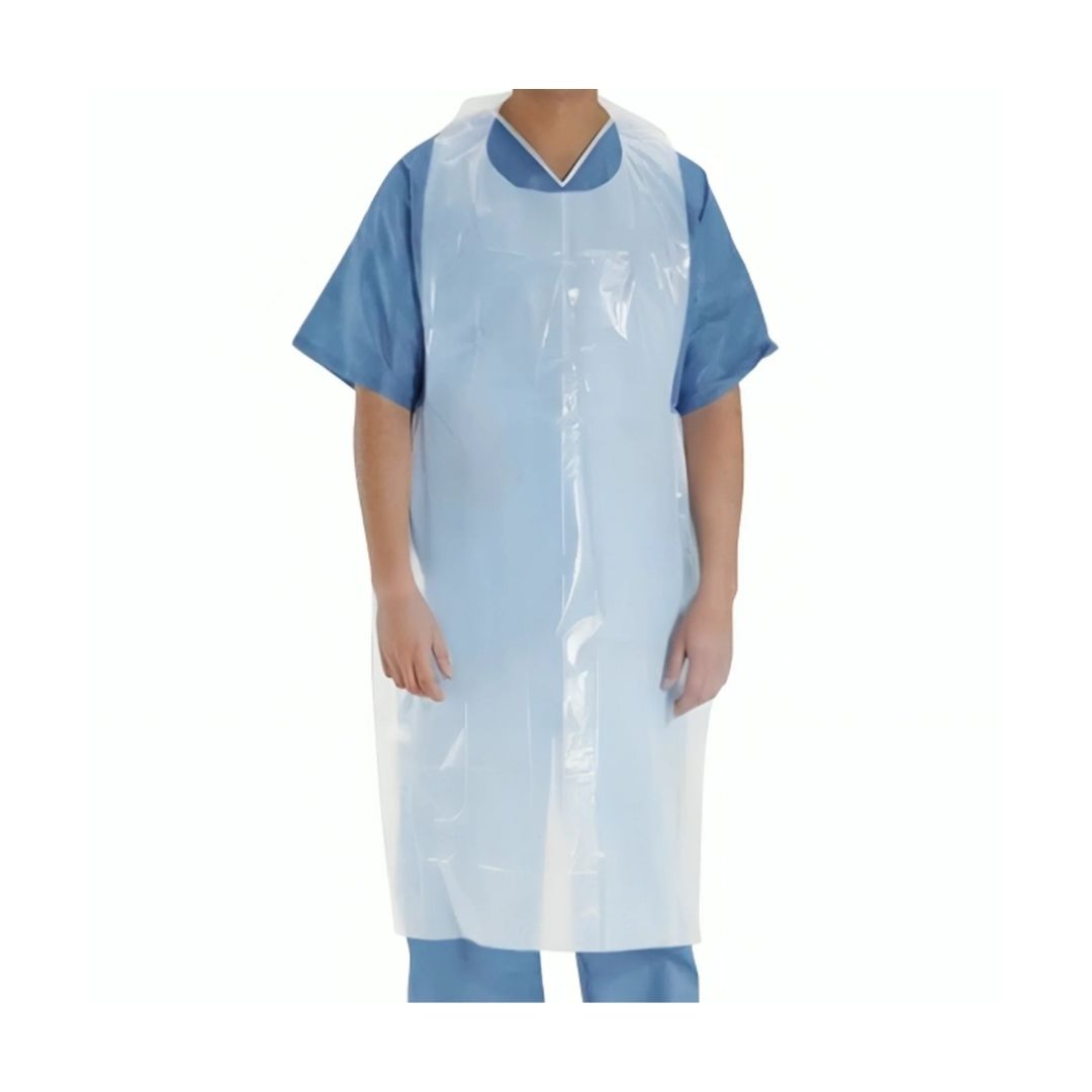 Avental Polietileno Branco Impermeável com elevada resistência para proteção profissional em Embalagens de 100 Unidades