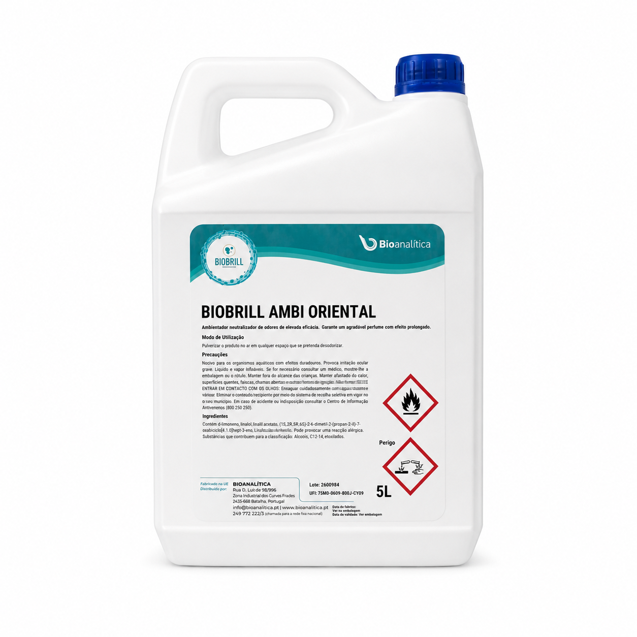 Biobrill Ambientador Oriental – Ambientador Profissional para Eliminação de Odores com Fragrância Oriental 5L