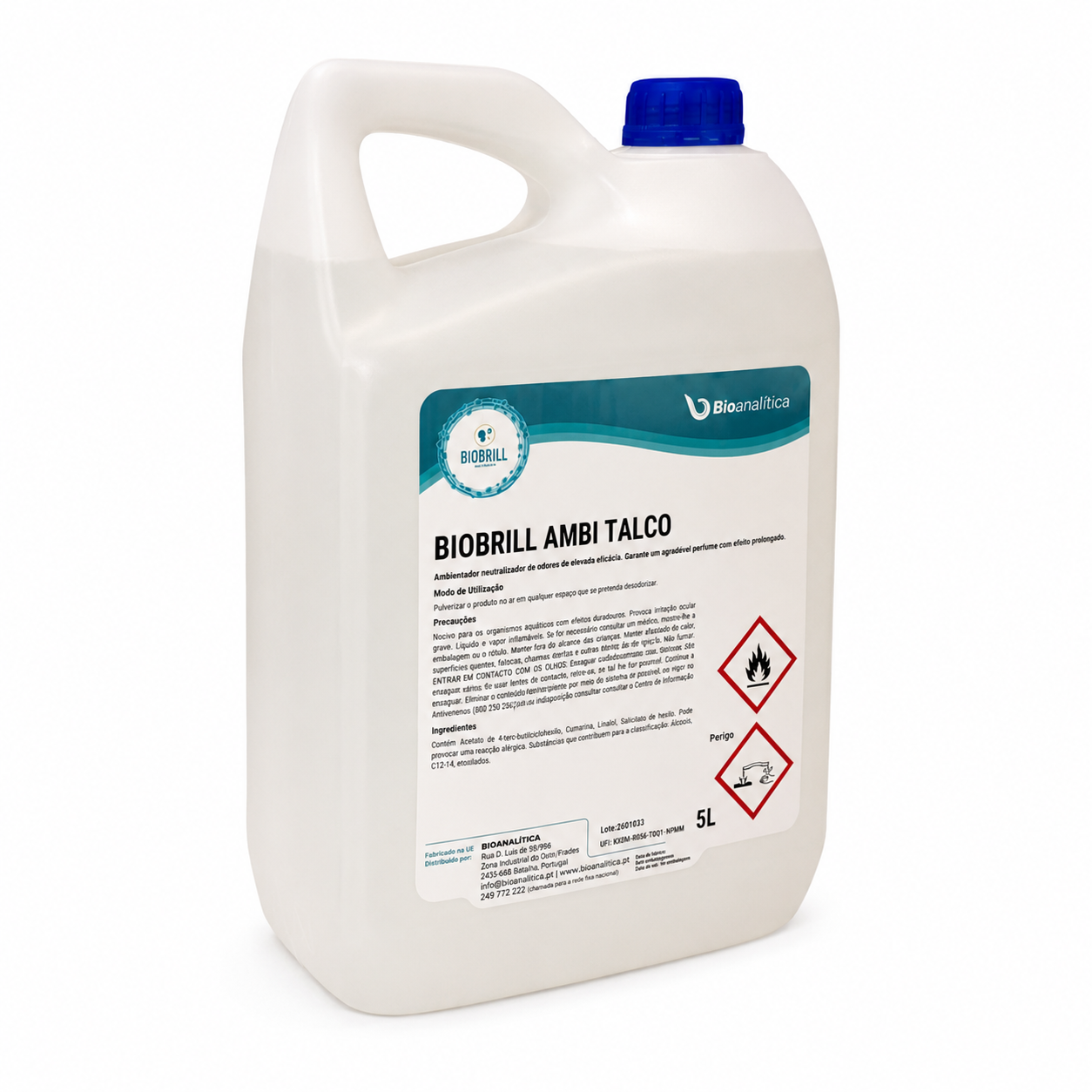 BioBrill Ambientador Talco – Ambientador Spray Neutralizador de Odores para Espaços Interiores 5L