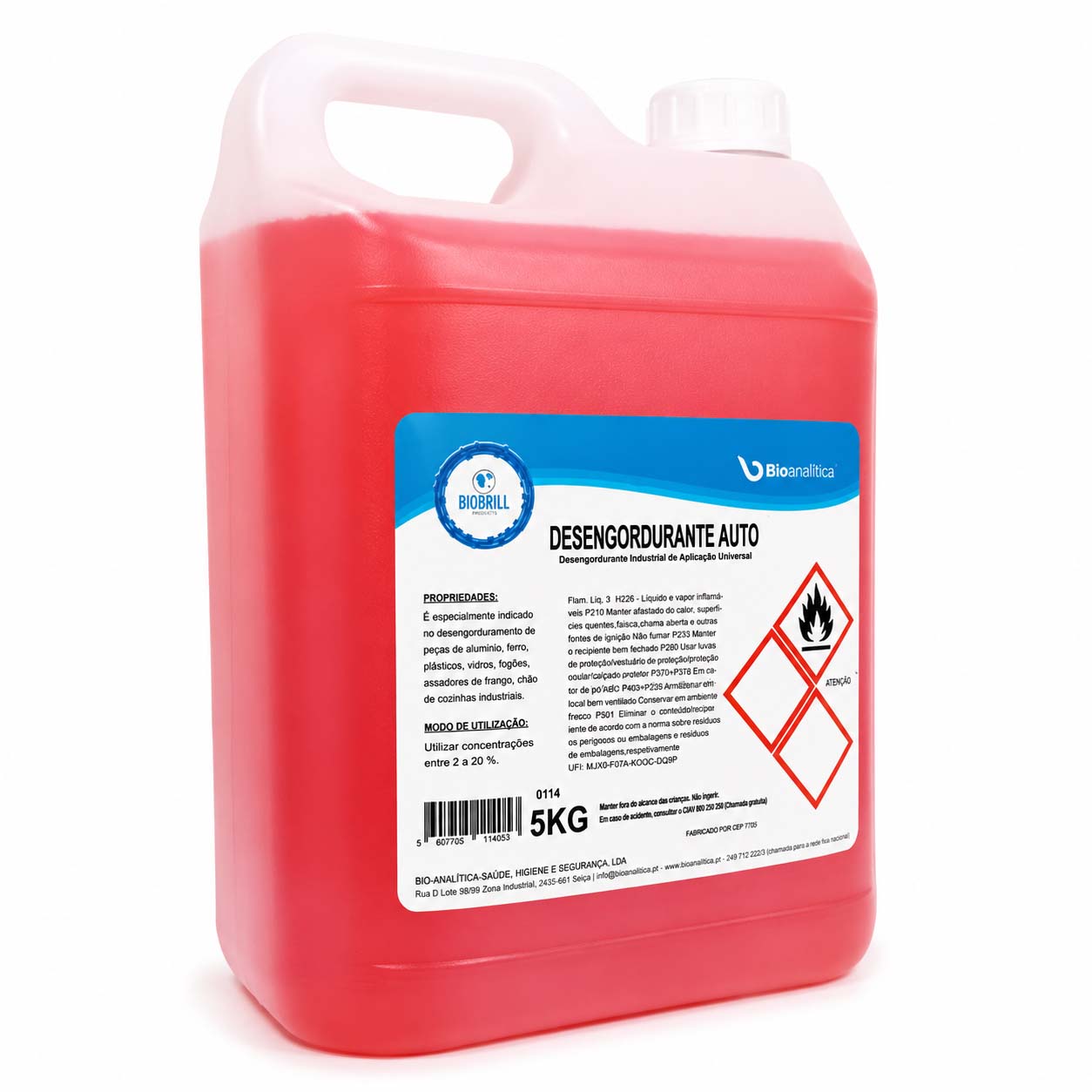 BioBrill Desengordurante Auto – Desengordurante Industrial Universal para Superfícies e Peças 5L