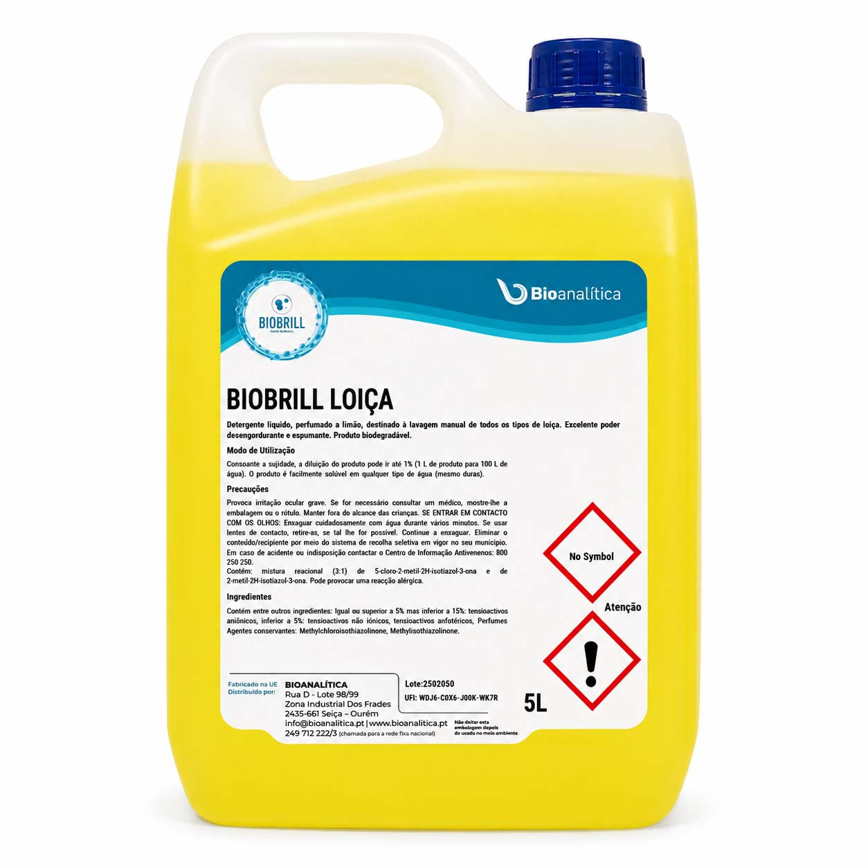 BioBrill Loiça – Detergente Líquido para Lavagem Manual de Loiça 5L