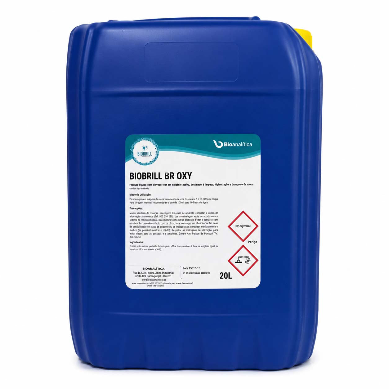 BioBrill BR Oxy – Aditivo Líquido Oxigenado para Branqueamento e Higienização de Roupa 20L