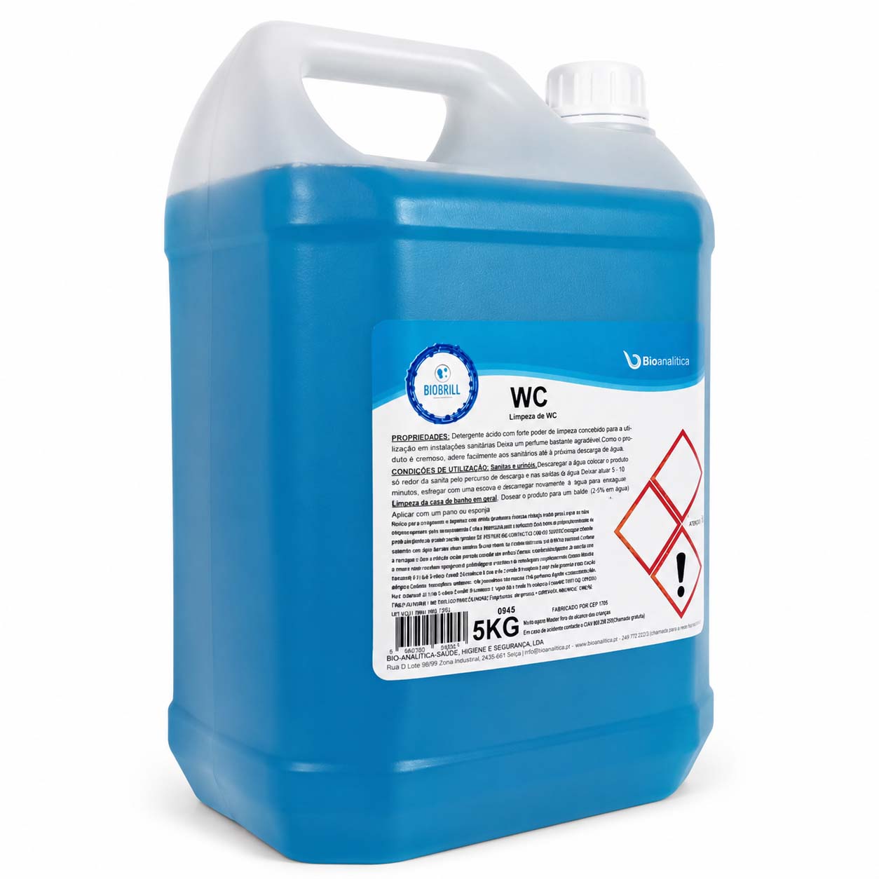 BioBrill WC – Detergente Líquido Viscoso para Limpeza de Sanitas e Urinóis 5L
