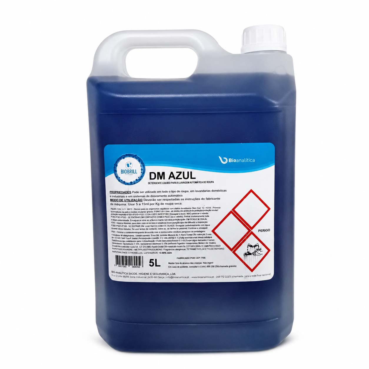 BioBrill DM Azul – Detergente Líquido para Lavagem Automática de Roupa 5L