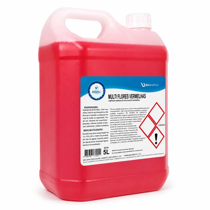 BioBrill Multi Flores Vermelhas – Detergente Multisuperfícies Perfumado para Limpeza Geral 5L