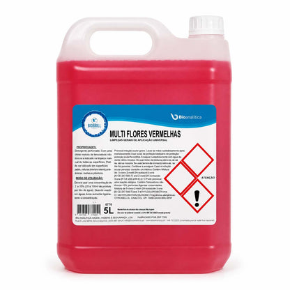 BioBrill Multi Flores Vermelhas – Detergente Multisuperfícies Perfumado para Limpeza Geral 5L