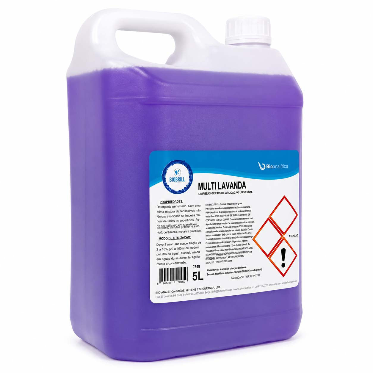 BioBrill Multi Lavanda – Detergente Multisuperfícies Neutro Perfumado para Limpeza Geral 5L