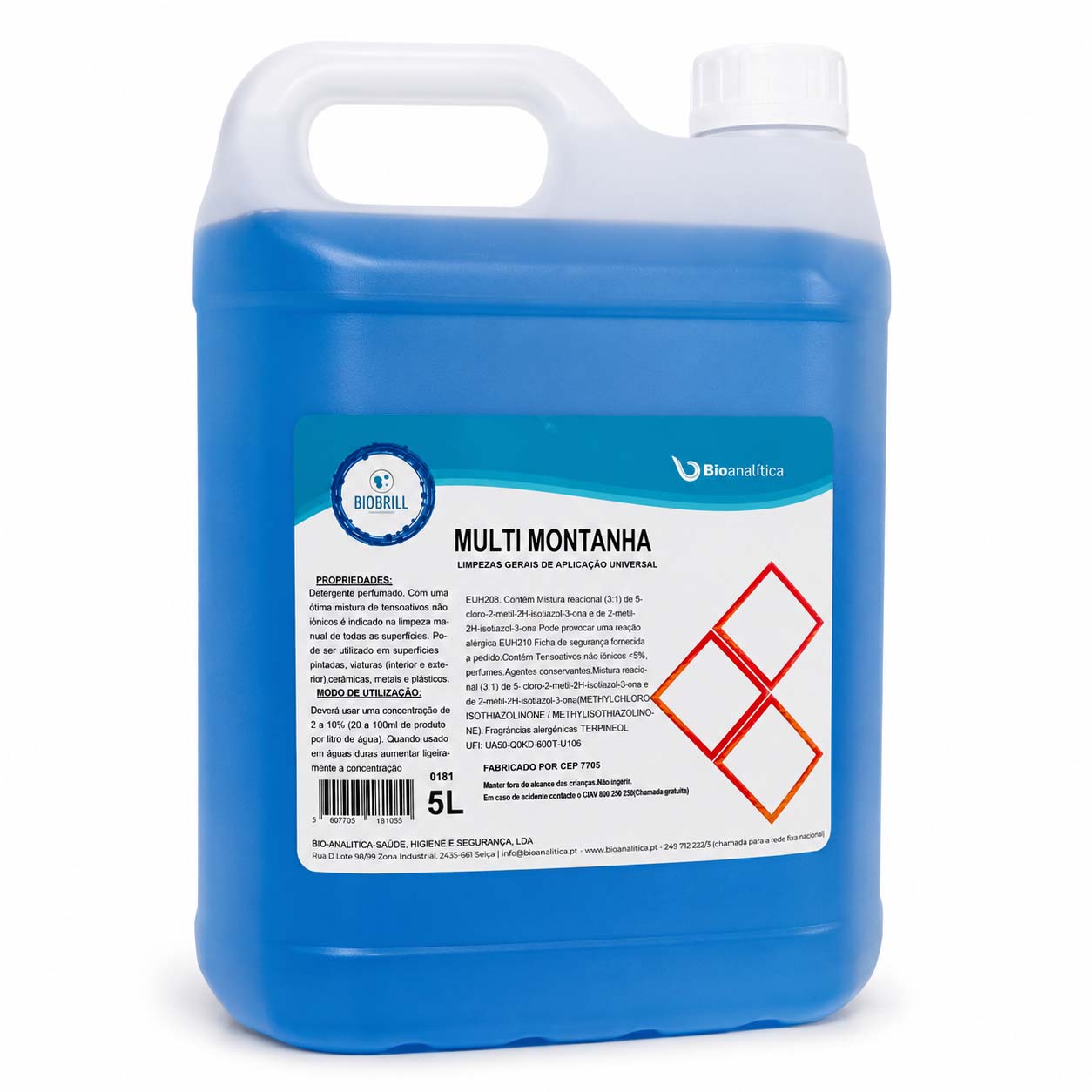 BioBrill Multi Montanha – Detergente Multisuperfícies Neutro Perfumado para Limpeza Geral 5L