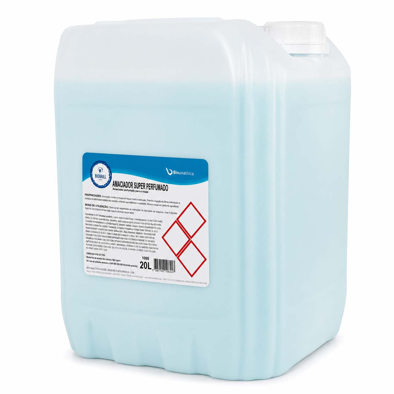 BioBrill Soft Azul – Amaciador de Roupa Profissional Perfumado para Lavandaria 20L