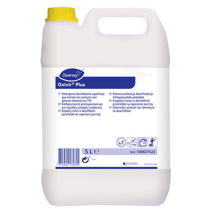Diversey Oxivir Plus – Detergente Desinfetante para Superfícies Duras Não Porosas 5L