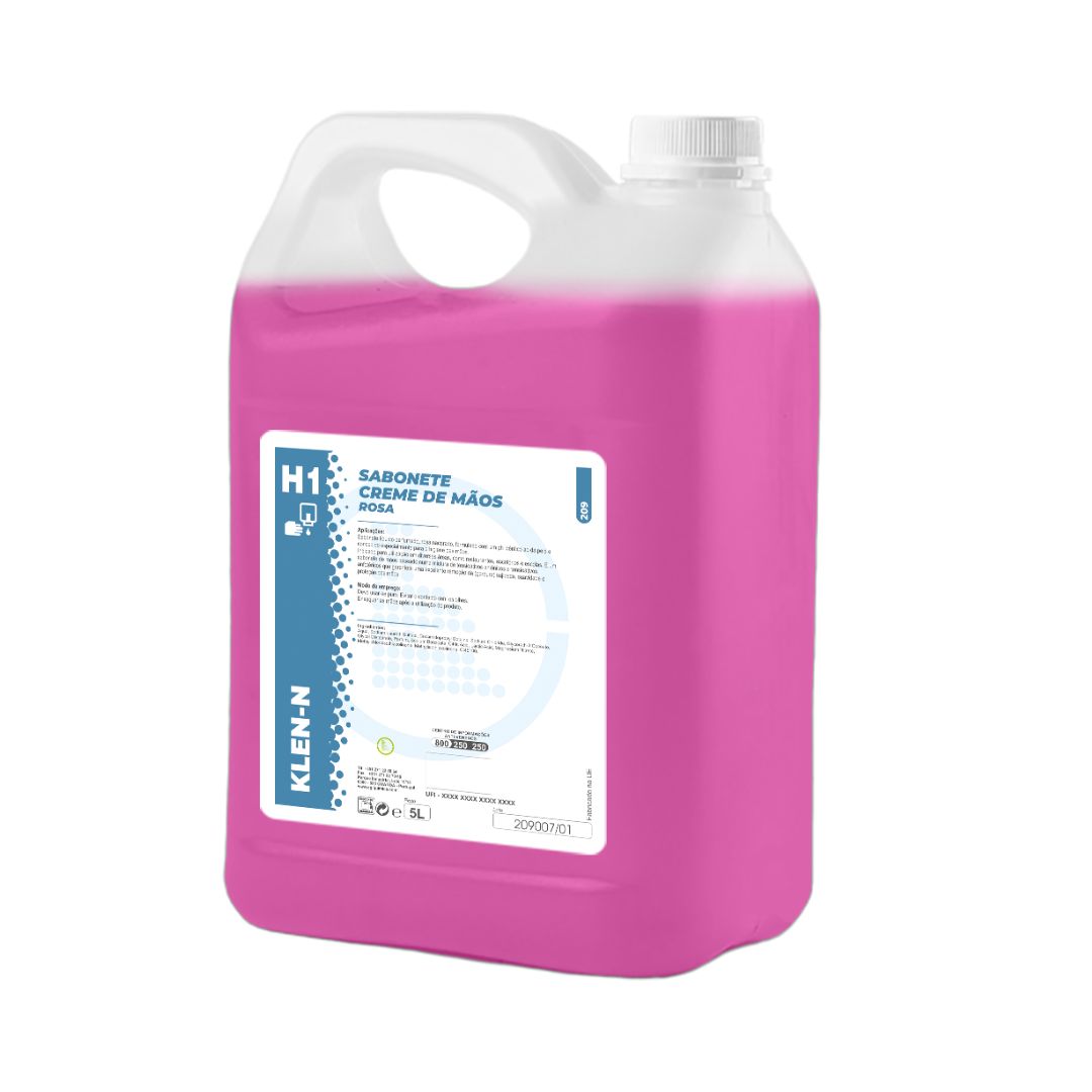 Egiquímica H1 Klen N 5L - Sabonete Creme de Mãos Rosa para Higiene Profissional