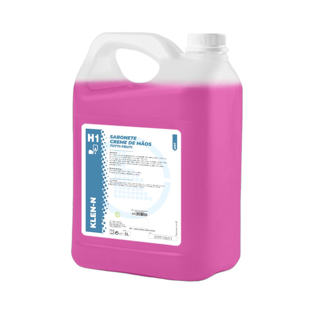 Egiquímica H1 KLEN-N – Sabonete Creme de Mãos Tutti Fruti para Higiene Profissional 5L
