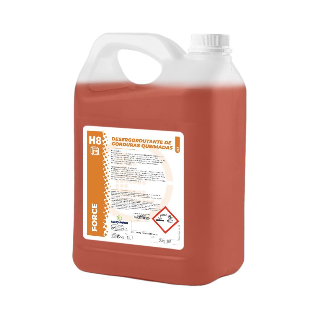 Egiquímica H8 Force - Desengordurante de Gorduras Queimadas para Cozinhas Profissionais