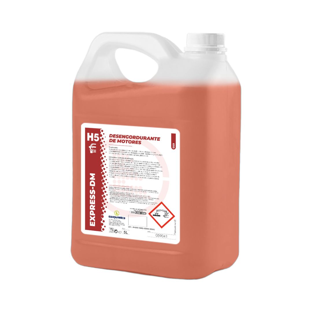 Egiquímica H5 Express-DM – Desengordurante Alcalino para Limpeza Profissional de Motores