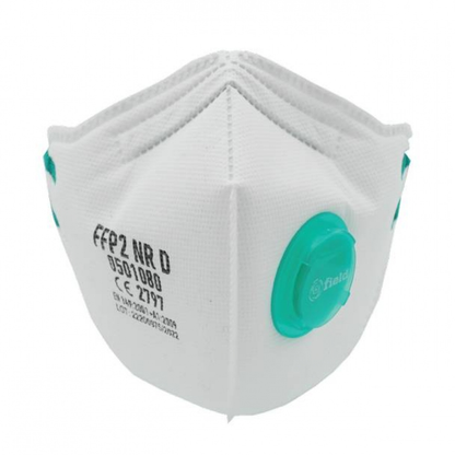FIELD Máscara Descartável FFP2 com Válvula para Proteção Respiratória Contra Aerossóis