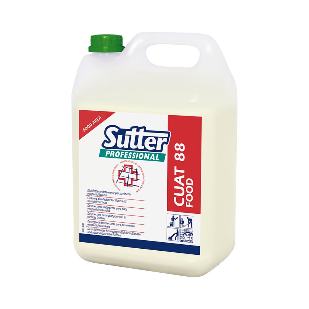 Sutter Cuat 88 Food - Detergente Desinfetante para Pavimentos e Superfícies Laváveis Adequado ao HACCP