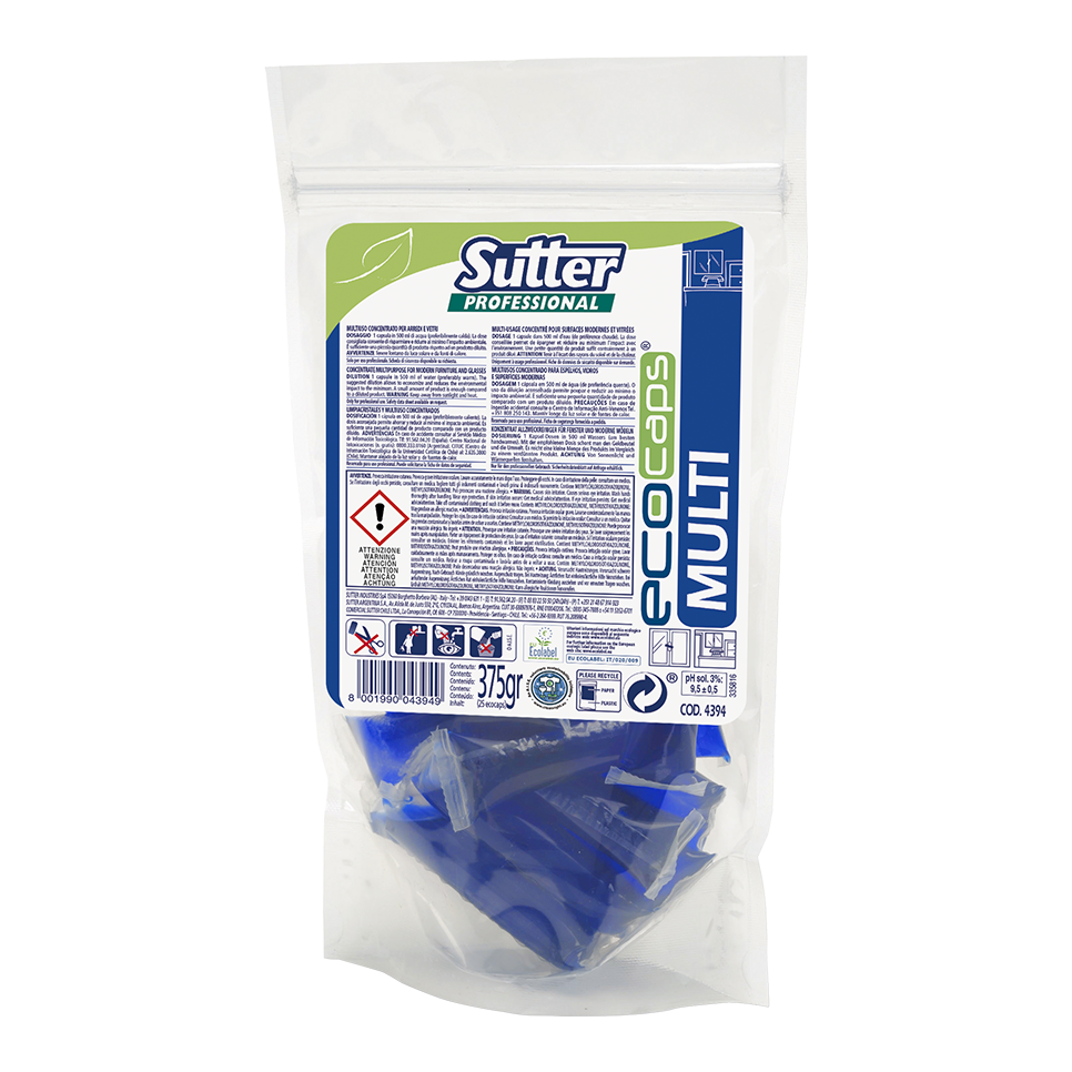 Sutter Multi Ecocaps – Detergente Multiusos Concentrado para Superfícies e Vidros